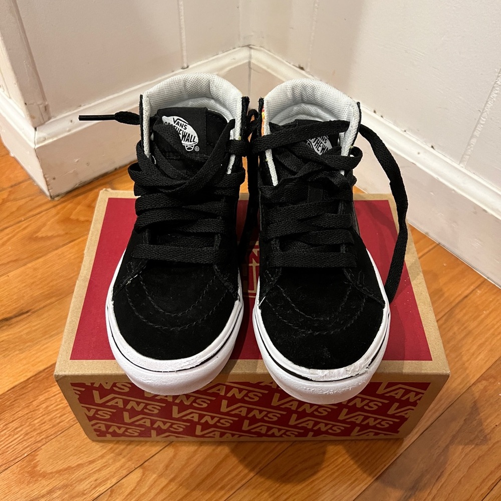 Vans Kids Black and White High-Top Sneakers 🔥